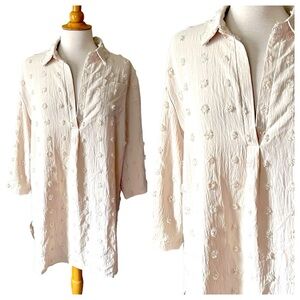 PAUSUS Cream Oversized Tunic Top - XL
